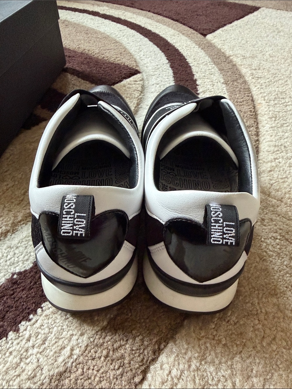 Love Moschino Black & White Slip-On Logo Sneakers - Picture 4 of 5
